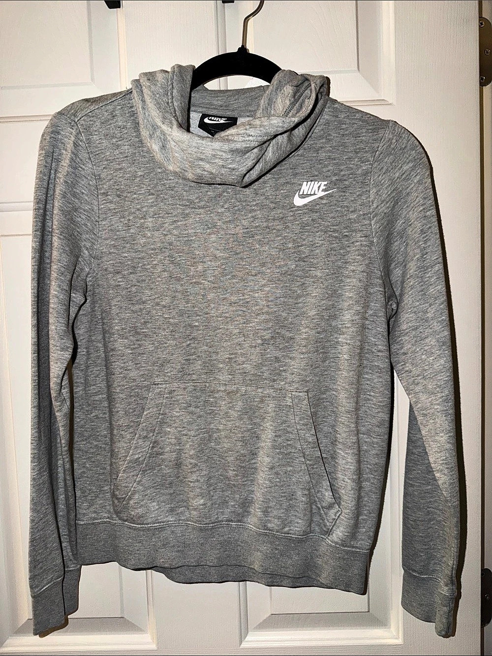 Nike Sportswear Funnel-Neck Fleece Pullover Hoodie Gray